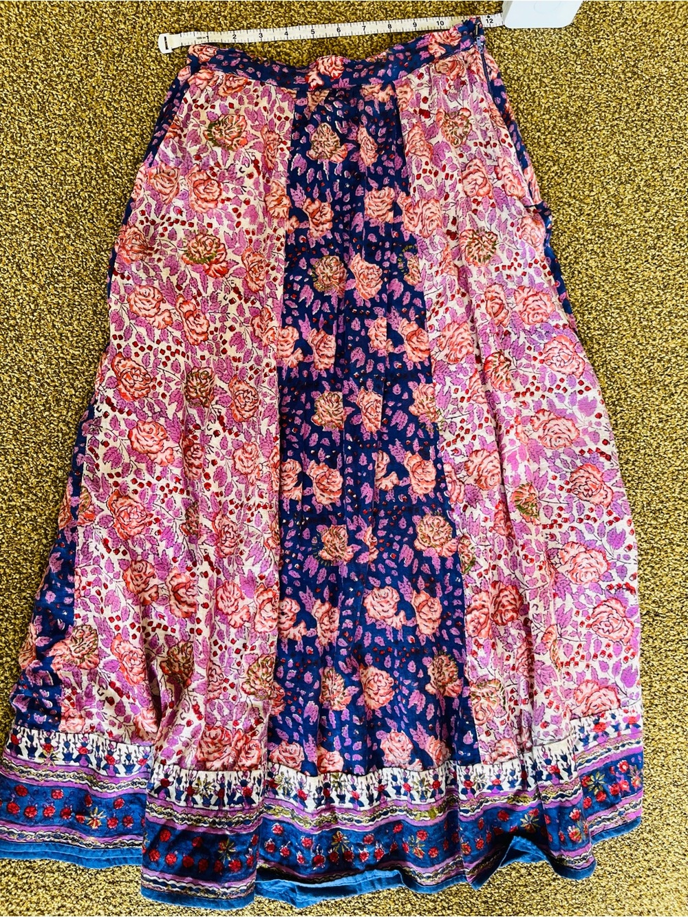 Vintage Starina hippie patchwork India cotton boho skirt